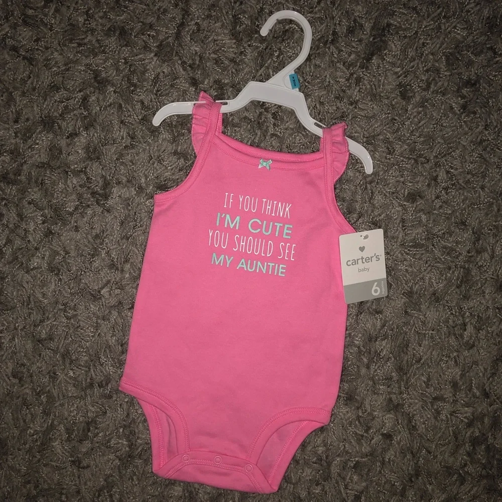 Carter’s Auntie Onesie, 6 Months, New With Tags